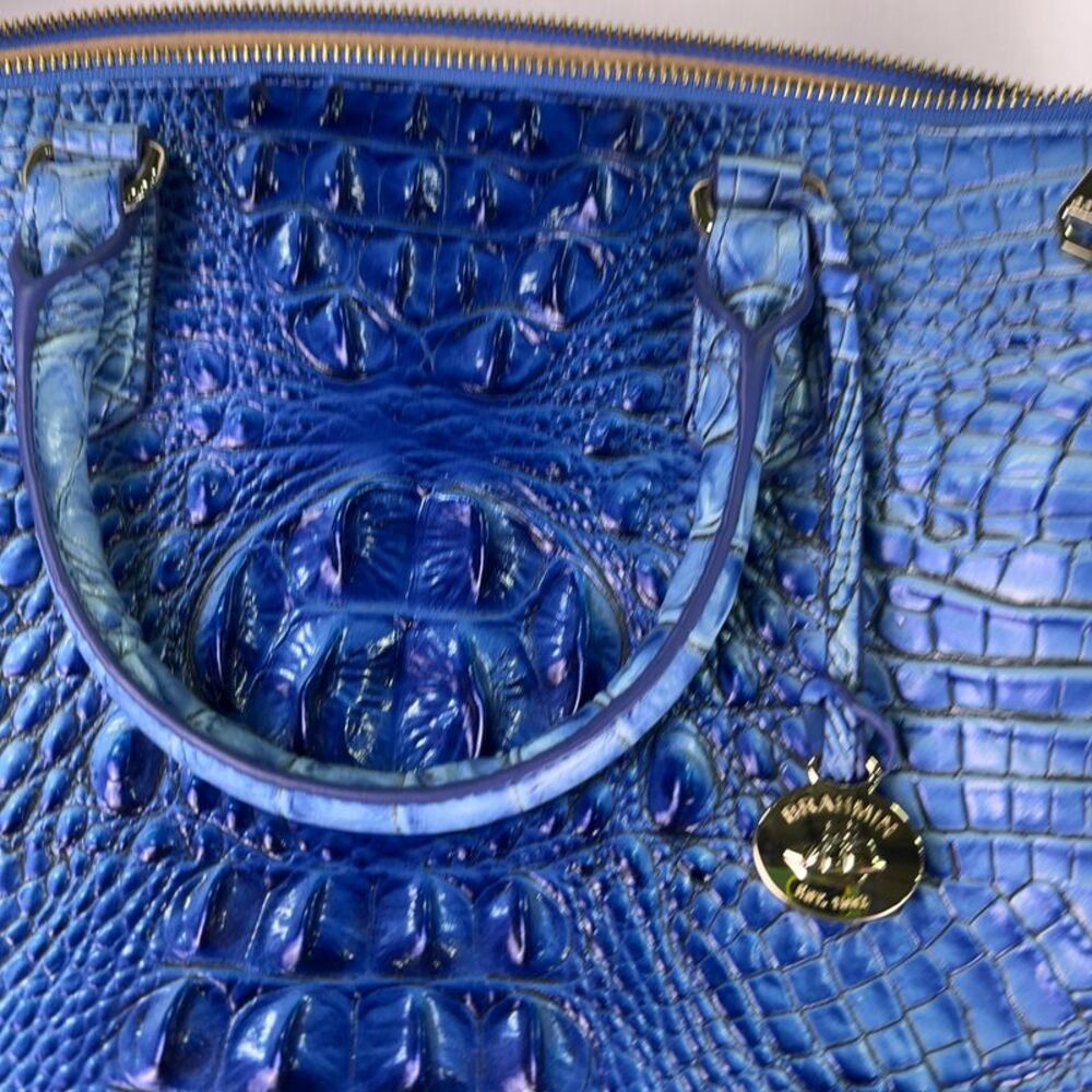 Brahmin Blue Embossed Satchel - Picture 3 of 7